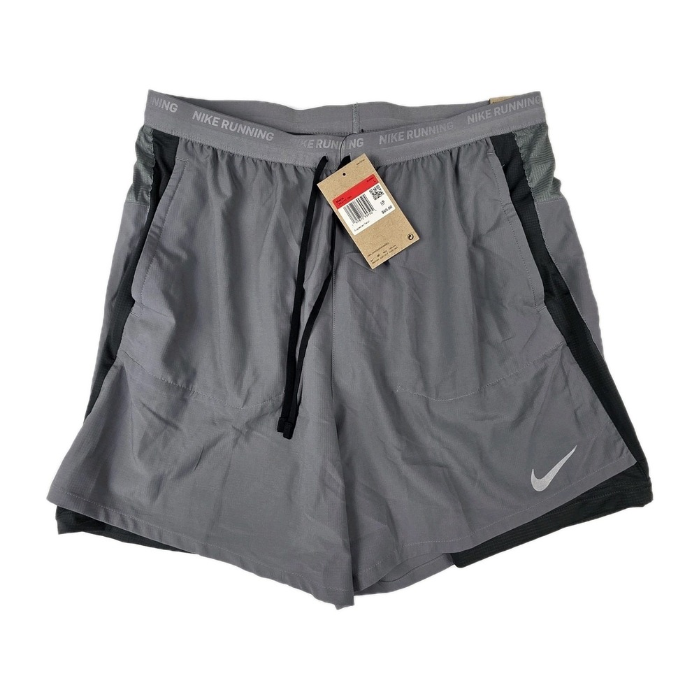 Nike Dri-Fit Men's Stride 5" 2-in-1 Running Shorts Gray DM4757-084 Mens L NEW